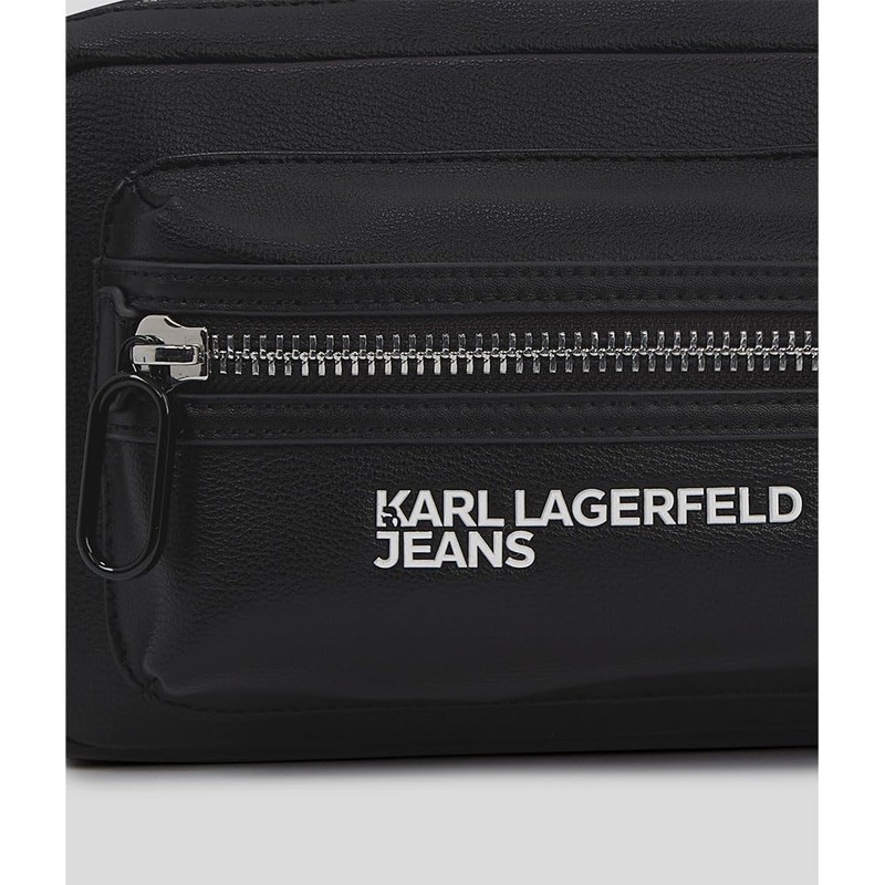 Karl Lagerfeld Jeans Men's Essential Grainy PU Bumbag, black