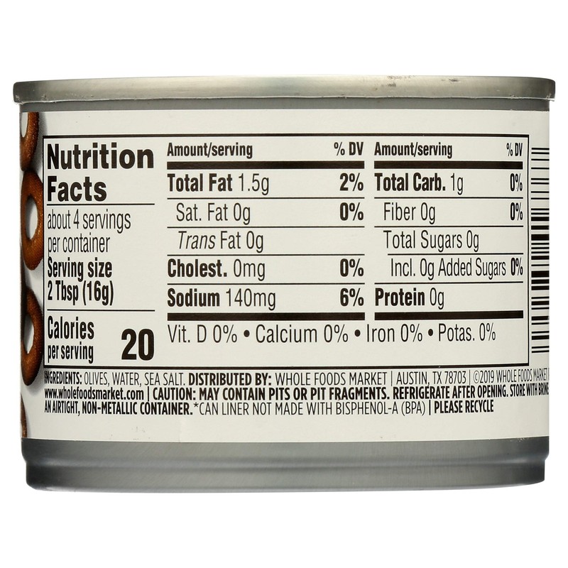 365 by Whole Foods Market, Olives Black Sliced, 2.25 Ounce