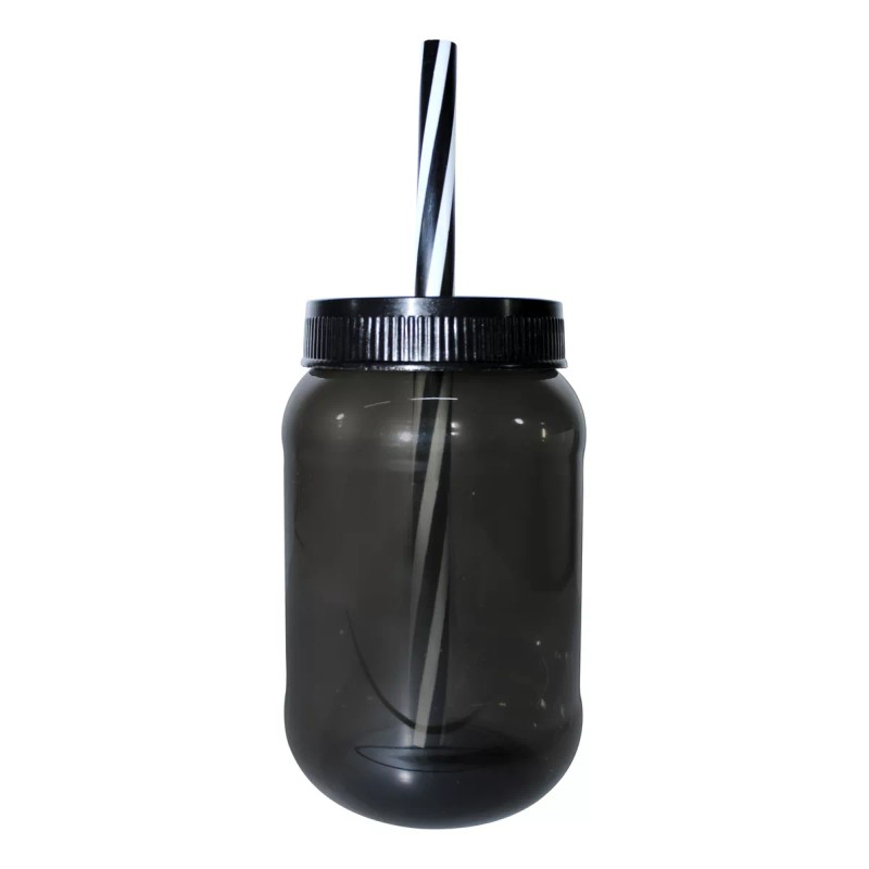 Termo Cilindro Jar Reusable Termo Neón Popote 50 Piezas 500ml