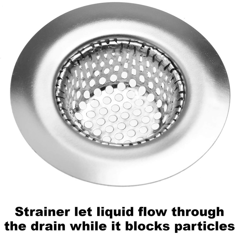3-Pack Stainless Steel Sink Strainer (2.25"/5.5 cm Top) for Bathroom/Laundry/RV