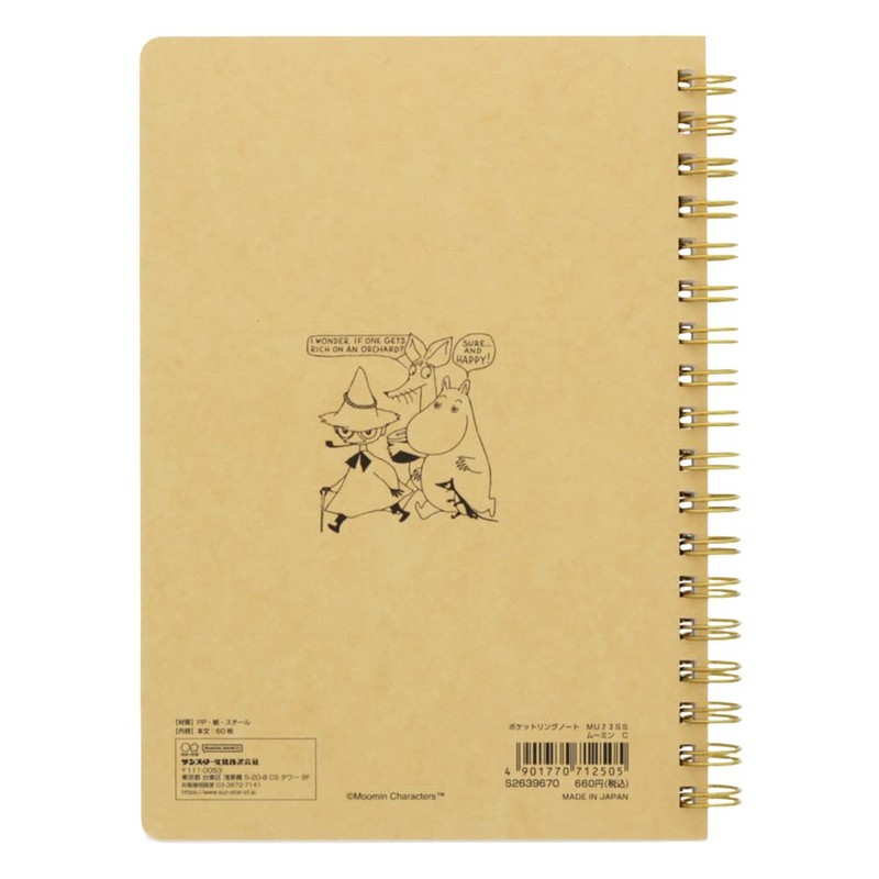 Sunstar Stationery S2639670 Moomin Notebook, Ring, Comic Pattern