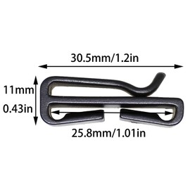 Bxian 25PCS Black Plastic Webbing Holder Inside Diameter 25mm Hiking Camping Outdoor Backpacking Helmet Goggle Strap Keeping Clip Buckle Accessory