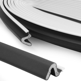 vibedor 26 Ft Weather Srtipping Door Seal, V-Shaped Replacement Door Seal Strip Soundproof Q Foam Weather Stripping for Door Frame and Card Slot Large Gap(Black)