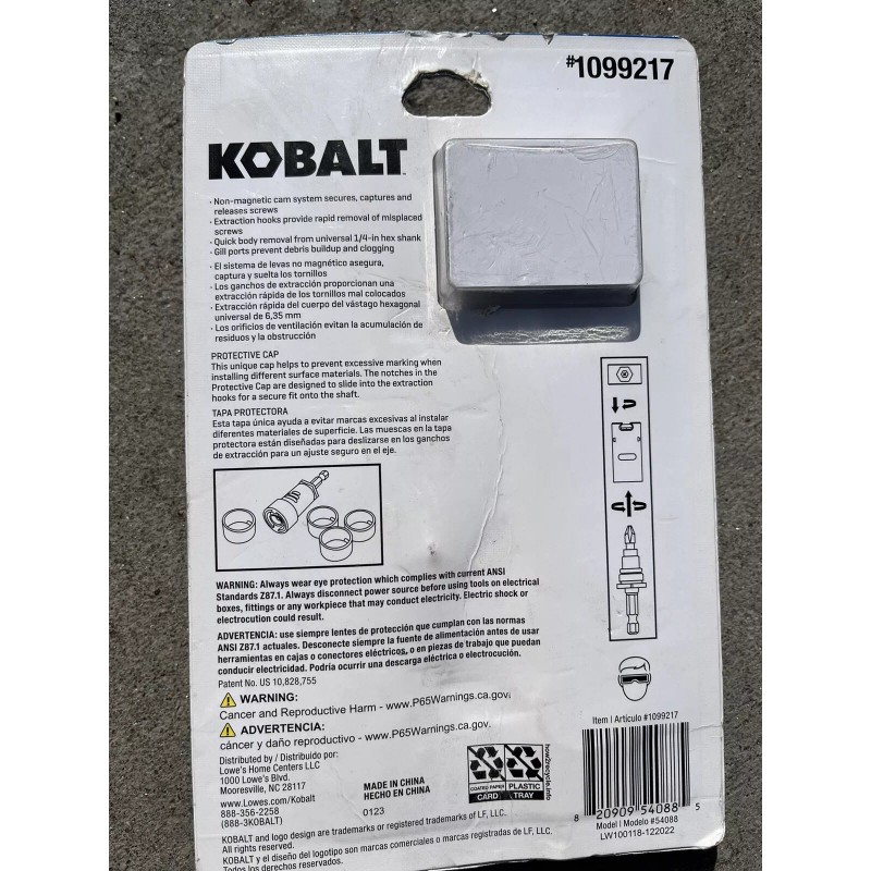 Kobalt drywall bit holder and extractor 1099217 single hand operation