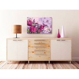 murando - Paint by Numbers Flowers Tulips 60 x 40 cm Painting Set with Wooden Frame on Canvas for Adults Children Painting Hand-Painted Kit DIY Gift Decoration n-A-0322-d-a