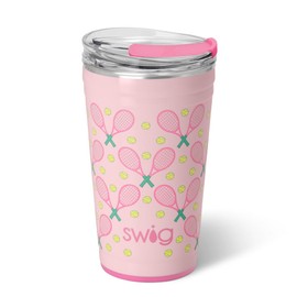 Swig Life 24oz Party Cup, Stackable Insulated Party Cup with EZ Flow Lid, Cup Holder Friendly, Dishwasher Safe, Stainless Steel, Large Travel Cup for Hot and Cold Drinks (Love All)