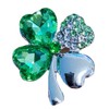 Lucky Four Leaf Clover Brooch Pin Badge, Shamrock Pin Badge