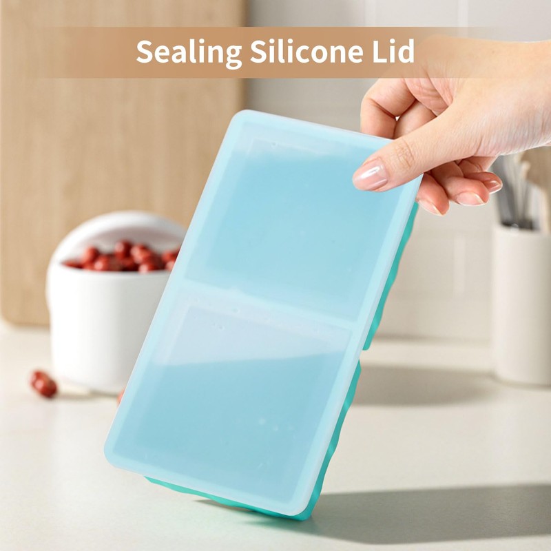 Silicone Freezer Tray for Soup Ice Cubes: 2-Cup Freezing Tray