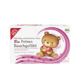H&S Baby and Children's Tea No. 65 - Organic Fine Belly Feeling 20 Bags of 1.5 g: For Use in Children After 4th - 6th Month (Approx. 8 kg Body Weight) - With Delicate Chamomile Blossom and Sweet Fruity Apple