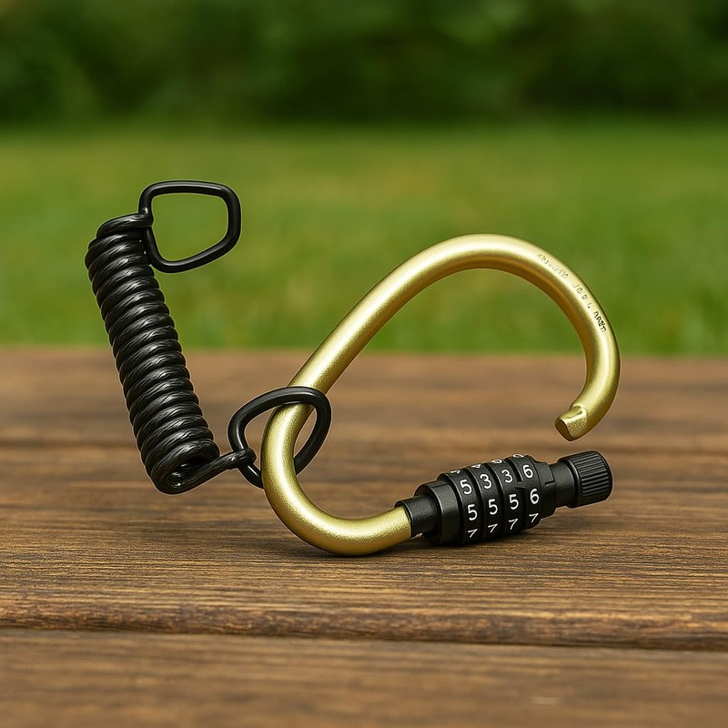 Interbosch BV Cable Carabiner Combination Lock - 180 cm Long,