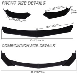 KEEPDSGN For Dodge Challenger R/T SRT SXT SE SRT8 Front Bumper Lip Splitters + Strut Rods