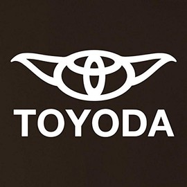 Makarios LLC ToYODA White FunnyDecal Vinyl Sticker|Cars Trucks Vans Walls Laptop MKR| WHITE |5.25 x 2.75|MKR041