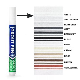 Rainbow Chalk Markers Limited Grout Pen White Tile Paint Marker: Waterproof Tile Grout Colorant and Sealer Pen