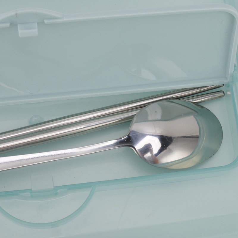 Lunch Box 4 Compartments Design 304 Stainless Steel Matching Tableware