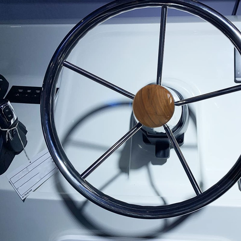Boat Teak Wood Steering Wheel Center Cap for Marine Destroyer