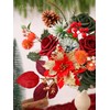 Floweroyal Poinsettia Artificial Christmas Flowers Red Flowers Mix Silk Flowers