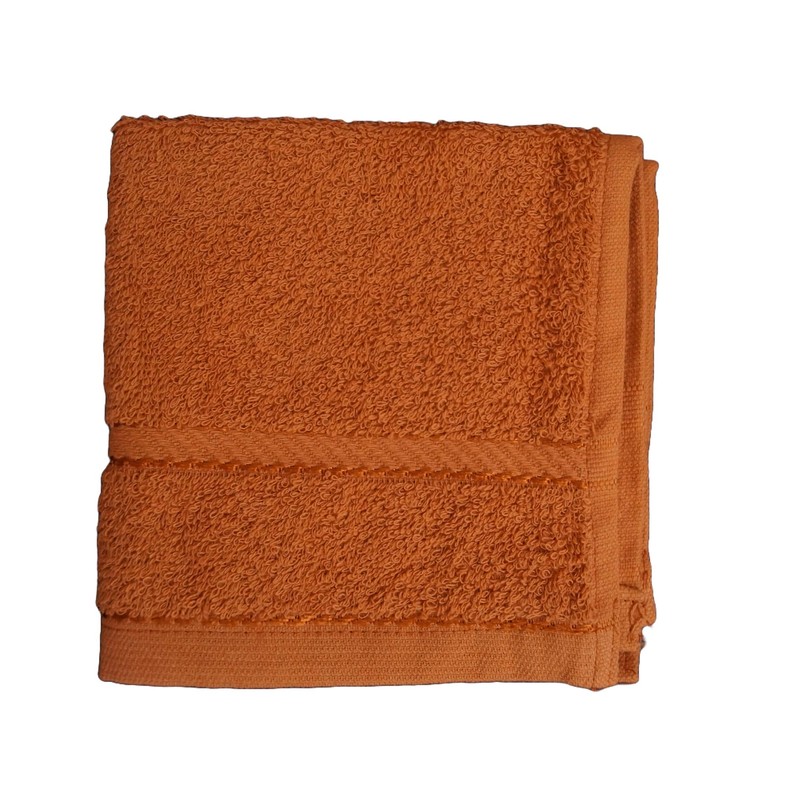 Vissage Cotton Terry Face Towel, Orange, Pack of 4