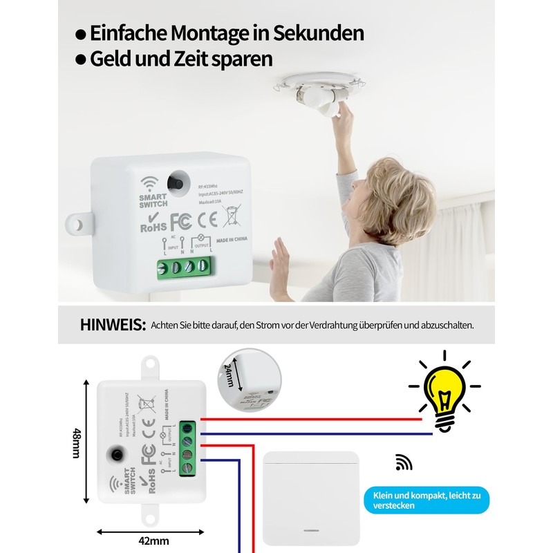 Wireless Switch Set Wireless Light Switch Light for Lamp Wireless