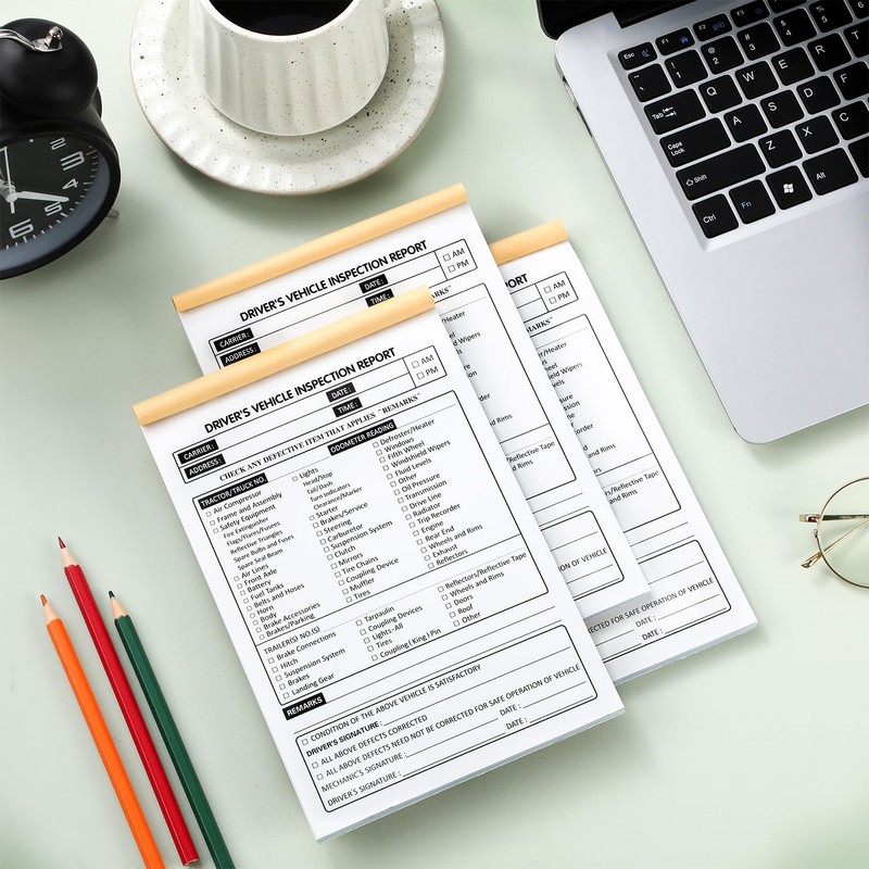 6 Pack Detailed Driver's Daily Vehicle Inspection Report 300 Sets