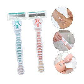 Outanaya 4pcs Long Handle Stainless Steel Shaving Razors for Men Women Portable Hair Removal Kit for Smooth Shave Travel Friendly Minimizes Skin Irritation for Underarm Leg Use