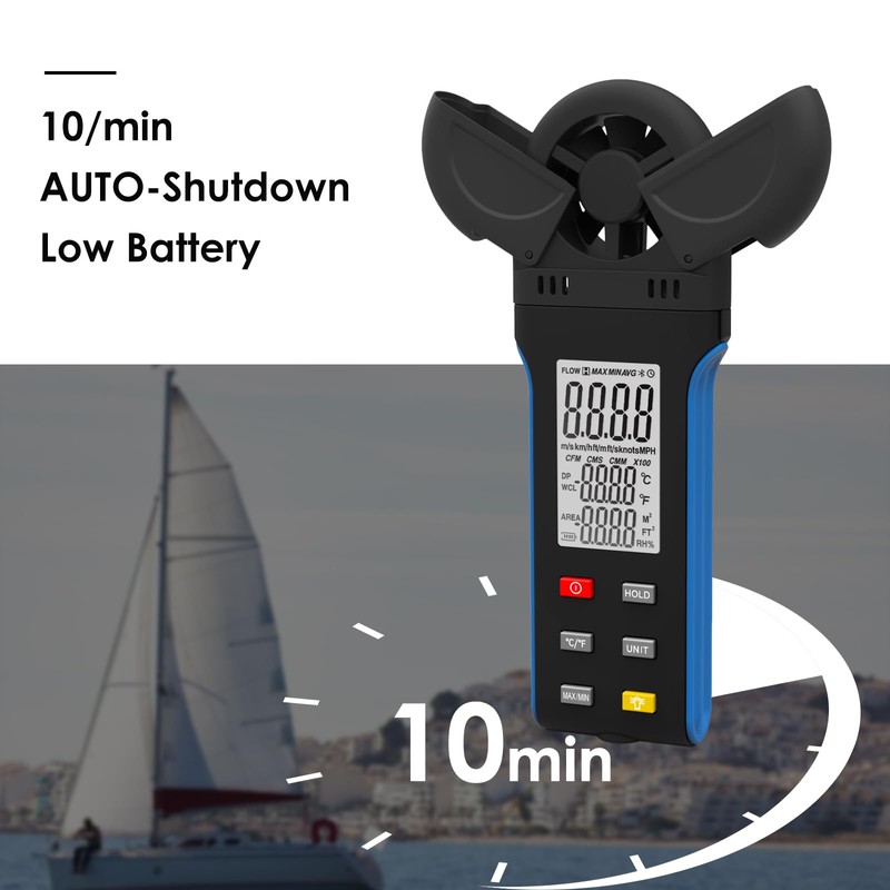 AIOMEST Digital Anemometer, AI-5000K Wind Gauge, Handheld Wind Gauge, ±2%