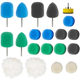 vsshe Polishing Sponge Set 25 mm Mini Polishing Pads 20 Pieces Mini Polishing Attachment Cordless Screwdriver Detail Polishing Set Polishing Sponge with Sponge for Small Surfaces Car Grinding