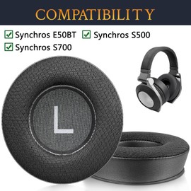 SOULWIT 90mm Mesh-Stoff Ersatzpolster Ersatz Ohrpolster für JBL Synchros E50 E50BT S500 S700 Wireless Kopfhörer, Polster mit Geräuschisolierungsschaum