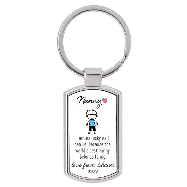 Drifting Ducks Personalised Sentimental Keepsake World's Best Nanny Metal Keyring