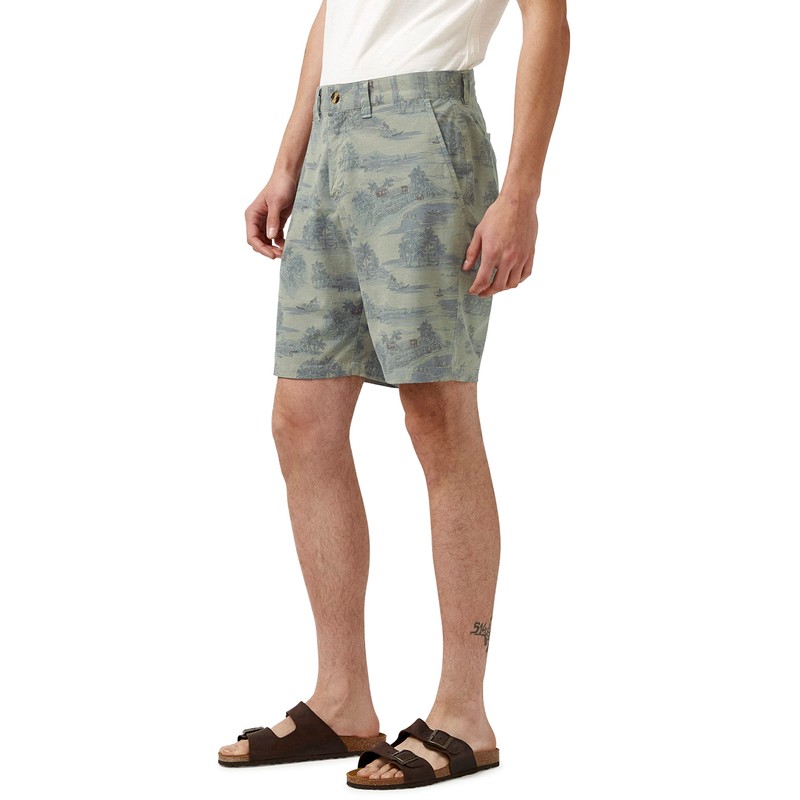 Buffalo David Bitton Men's Flat Front Short, Army Green Garment
