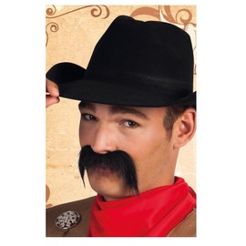 Boland Black Bushy Cowboy Stick On Fake Moustache