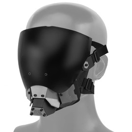 Cyberpunk Commander Mask,Minimalism Cosplay Masks Tactical Cyber Punk Style Half Face Paintball Protective Mask