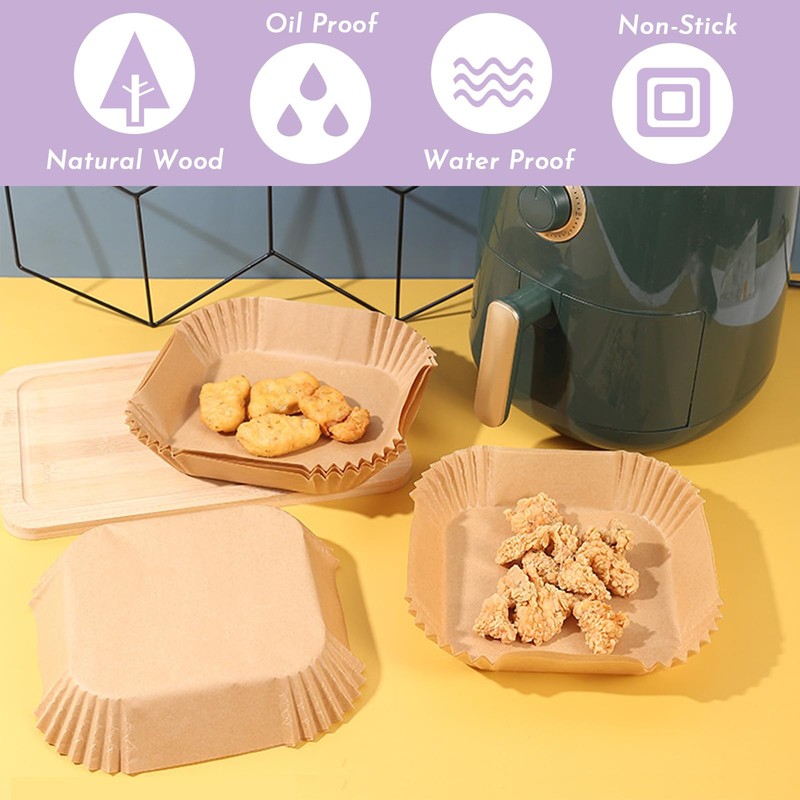 Enkis - Air Fryer Liners, 150pcs Square (9.8 inch/25 *