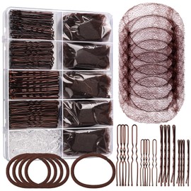 YGDZ Dance Hair Accessories Kit, Ballet Dance Stuff, Hair Nets for Buns, Bobby Pins Brown, Clear Elastic Hair Ties, Dance Competition Must Haves for Ballet Girls, Women