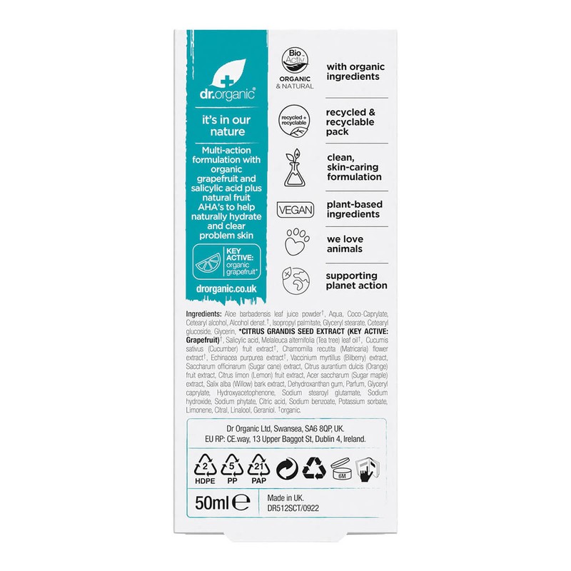 Dr Organic Skin Clear Oil Control Moisturiser, 50ml