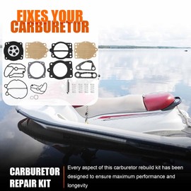 QAZAKY Carburetor Rebuild Kit Compatible with Keihin CDK-2 38 40 42 44mm Carburetor 15001-3763 15003-3702 15003-3724 Kawasaki Jet Ski SC SS ST STX SX SXI TS XI XIR X2 ZXi 650 750 900 1000 Pack of 3