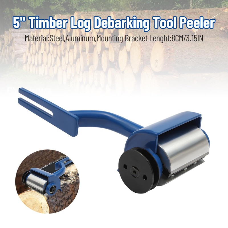 LYNICESHOP 5" Timber Log Debarking Tool, Peeler Wood Grooving Chainsaw
