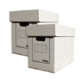 Comic Concept Set of 2 Magazine & Album Box with Lid, Stackable Cardboard