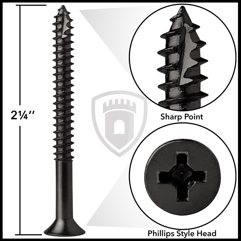 Cauldham Oil Rubbed Bronze Wood Screws #9 x 2-1/4 Inch