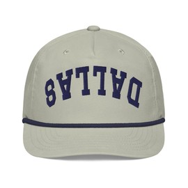 RIVEMUG NG Upside Down Dallas Embroidered Semi Curved with Contrasting Rope Retro Golf Cap Relaxed Fit Contrasting Snapback Hat