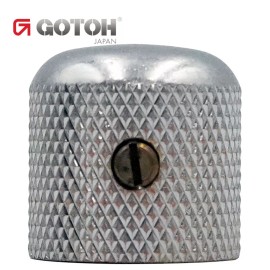 GOTOH NEW (1) Gotoh Control Knob Metal DOME Bass/Guitar for 1/4 inch USA - AGED CHROME