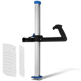 Leriton Drywall Cutting Tool Foldable Drywall Cutter with 10 Pcs Spare Blade, Double Sided Blade Cutter, Freely Adjustable, Aluminum Alloy Multifunction Safe Efficient Cutout Tool, 27.6 Inch