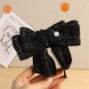 Leadigol 2PCS Japanese Lattice Bow Banana Clip,Sweet Vertical Clip Ponytail