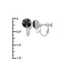 Silvertone 3-D Soccer ball - Black Crystal Clip on Earrings