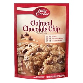 Betty Crocker Cookie Mix, Oatmeal Chocolate Chip, 17.5-oz Pouches (Pack of 6)