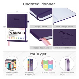 Eyrozill Planner 2024-2025 Undated Leather Planner，8.5 x 11 Weekly & Monthly Life Planner，Organizer Notebook & Productivity Journal– Increase Productivity, Time Management and Hit Your Goals