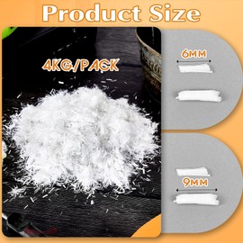 Frienda 8.8 Lb 1/4" Chopped Fiberglass Fibers Strands, E-Glass Fibers for Cement 6 mm, 9 mm Mortar Concrete Reinforcement Anti Seepage Anti Cracking Milled Glass Fiber for Building Wall Garden Floor