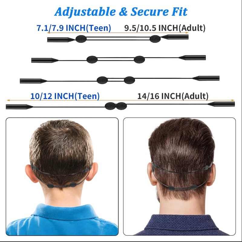 CIOKOL No Tail Eyeglass Straps for Sports, Sunglasses Strap for