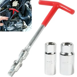 Pvzoqisur Spark Plug Tool,Spark Plug Removal Tool, Spark Plug Socket Wrench 16mm (5/8") & 21mm (13/16") Remover Installer Tool Kit,T-Handle Spark Plug Wrench for Lawn Mower