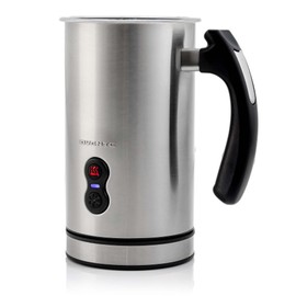 OVENTE Electric Milk Frother and Steamer, Automatic Hot and Cold Foam Maker for Coffee, Latte, Cappuccino or Macchiato, 500W Double-Wall Stainless Steel Milk Warmer with Auto Shutoff, Silver FR3608BR