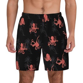 Bibeoh Mens Swim Trunks Beach Board Shorts with Compression Liner Quick Dry Swimsuit Swimming Bathing Suits with Pockets Large